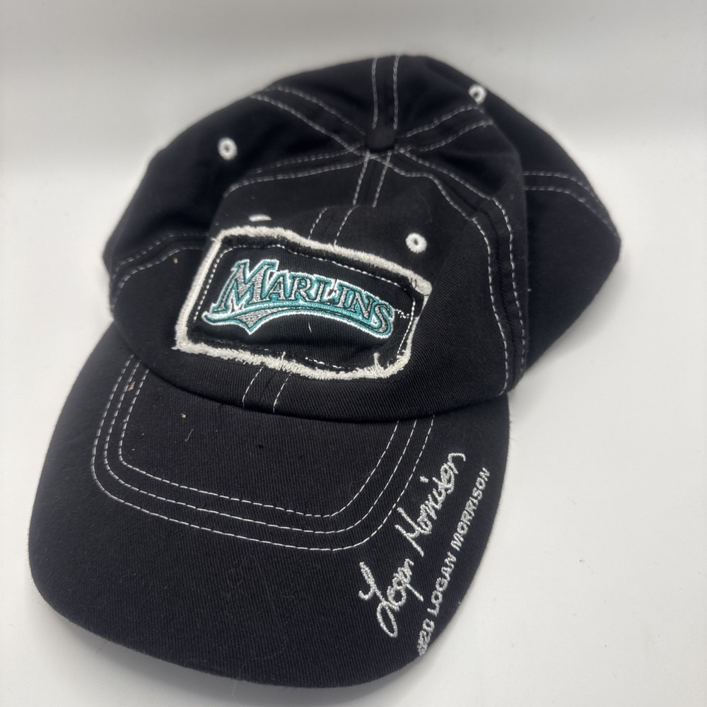 Marlins Hat With Logan Morrison #20 Embroidered On The Brim